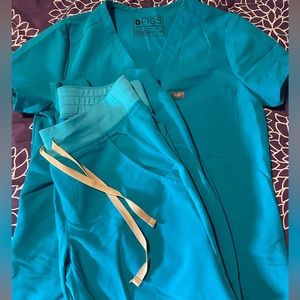 Figs teal scrub set XS/XSP